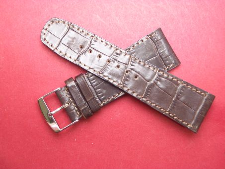 Leder-Armband Olympia 26mm Farbe: dunkelbraun 