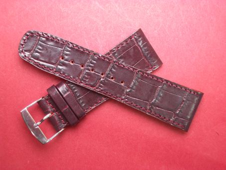 Leder-Armband Olympia 26mm Farbe: weinrot (dunkel) 