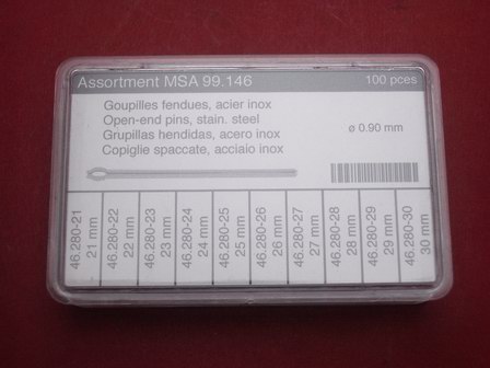Stift-Splint-Set Werkzeug 100tlg. Ø 0,9mm 