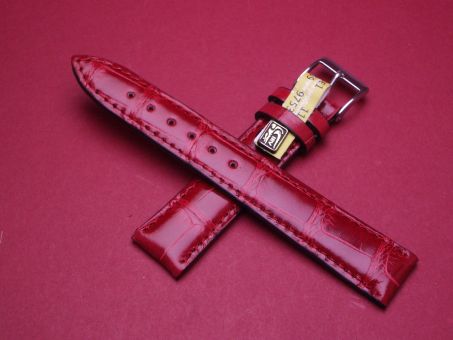 Louisiana Krokodil-Leder-Armband , 18mm im Verlauf auf 16mm Farbe: Rot 