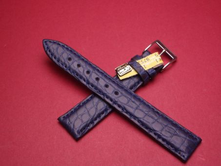 Louisiana Krokodil-Leder-Armband , 18mm im Verlauf auf 16mm Farbe: Blau 