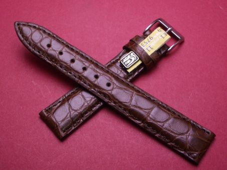 Louisiana Krokodil-Leder-Armband , 18mm im Verlauf auf 16mm Farbe: dunkel Braun 
