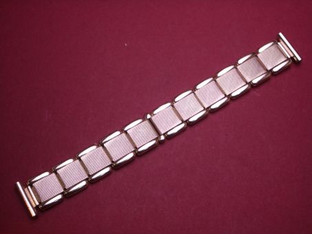 Schönes altes Flex Metall-Uhren-Armband Extra lang, 18mm, aus den 60er Jahren Farbe: rosegold 