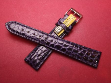 Louisiana Krokodil-Leder-Armband, 20mm im Verlauf auf 16mm Farbe: Blau glänzend 