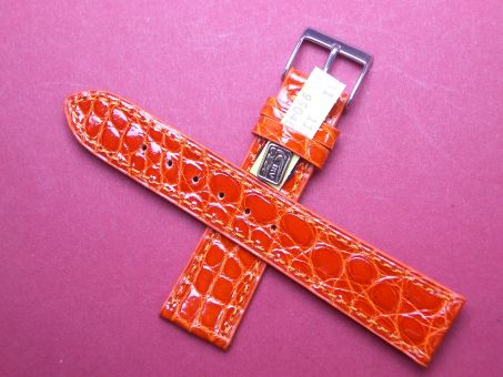 Louisiana Krokodil-Leder-Armband 18mm im Verlauf auf 16mm Farbe: orange 