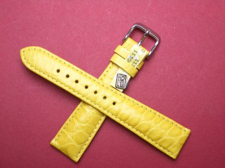 Louisiana Krokodil-Leder-Armband 20mm im Verlauf auf 16mm Farbe: Gelb 