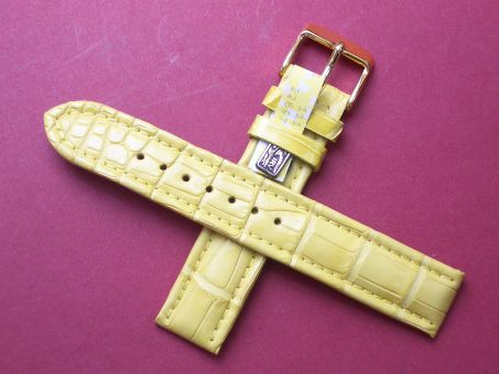 Louisiana Krokodil-Leder-Armband, 18mm Farbe: Gelb 
