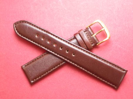 Leder-Armband Graf 20mm im Verlauf auf 18mm,  Farbe: dunkel Braun 