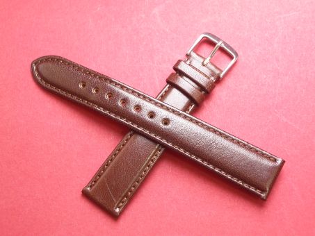 Leder-Armband Graf 18mm im Verlauf auf 16mm,  Farbe: dunkel Braun 