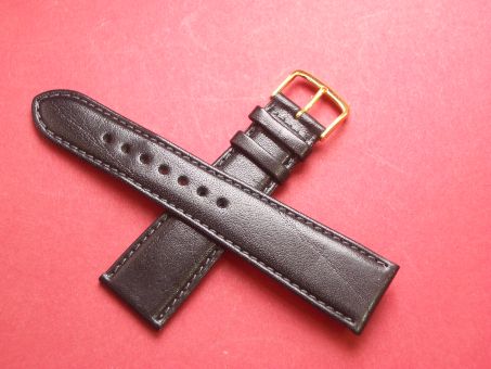 Leder-Armband Graf 22mm im Verlauf auf 18mm,  Farbe: Schwarz 
