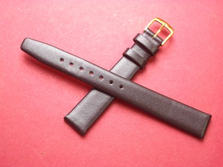 Leder-Armband Graf, Seidenkalb  14mm im Verlauf auf 12mm,  Farbe: Braun 