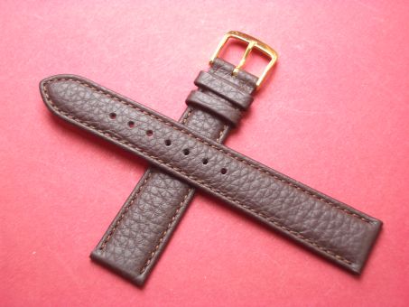 Leder-Armband Derdy 18mm im Verlauf auf 16mm,  Farbe: Braun 