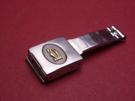 Cartier Faltschließe, Stahl, Schließblech 15,95mm x 14,97mm x  4mm, für Santos Armband (altes Modell), gebraucht 