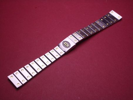 Cartier Armband für Santos, Stahl/Gold, 18mm im Verlauf auf 13,5mm, Länge: 160mm, Faltschließe, gebraucht (altes Modell) 