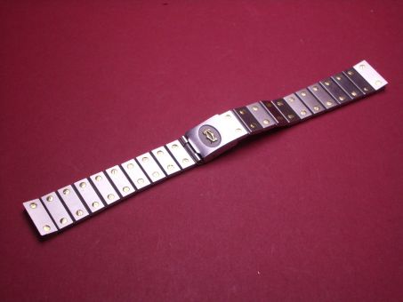 Cartier Armband für Santos, Stahl/Gold, 16mm im Verlauf auf 13,6mm, Länge: 163mm, Faltschließe, gebraucht (altes Modell) 