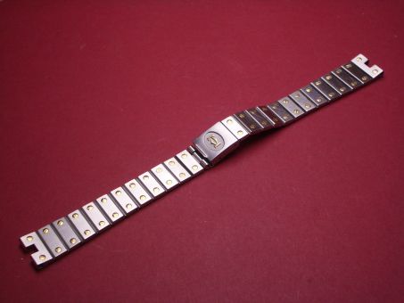 Cartier Armband für Santos, Stahl/Gold, 16mm im Verlauf auf 13,7mm, Länge: 186mm, Faltschließe, gebraucht (altes Modell) 