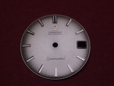 Omega Zifferblatt, Ø 27,5mm, creme mit silberfarbenen Inlays, für Seamaster 
