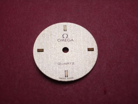 Omega Zifferblatt, Ø 15,5mm, gold mit Glitzer und goldfarbenen Inlays 