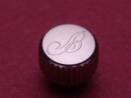 Breitling Krone, Stahl , Ø 5,95mm, Höhe 5,13mm / 3,95mm, Gewinde 0,9mm, Tubus 2,5mm 