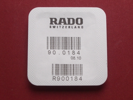 Rado Wasserdichtigkeitsset 0184 mit schwarzer Krone für Gehäusenummer 156.0599.3 & 156.0719.3 ... 