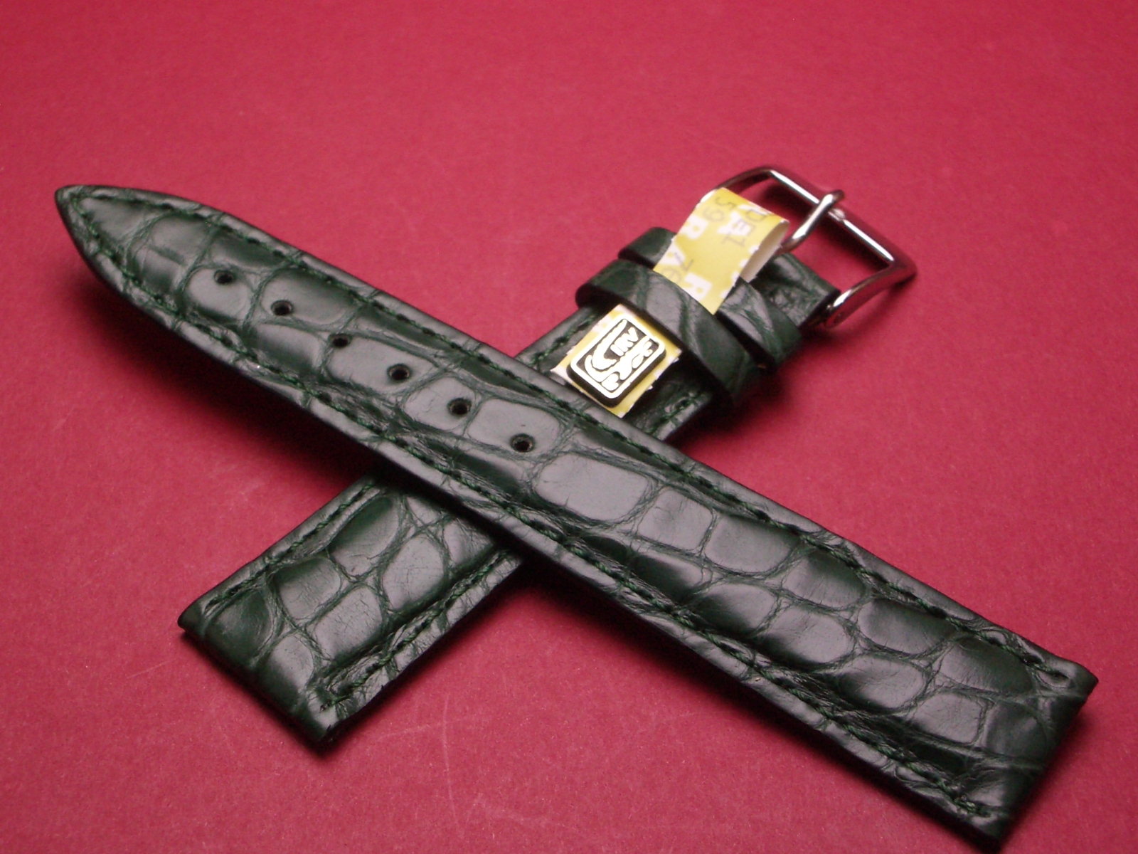 Uhren Römer | und 20mm alles Krokodil-Leder-Armband, den Grün | auf im für Verlauf Ersatzteile, Farbe: Louisiana Werkzeug Uhrmacherbedarf 18mm